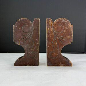 Antique Wood Upright Piano Salvaged Parts Set of 2 Base Corbel
